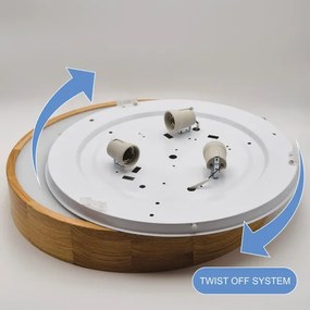 Plafoniera OAK 3xE27/60W/230V rovere Ø 47,5 cm