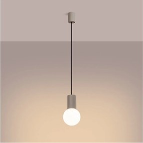 Lampadario grigio tortora con paralume in vetro ø 12 cm Orbital – Sollux