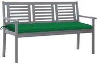 Panca da Giardino 3 Posti con Cuscino 150cm Grigia in Eucaliptocod mxl 96481