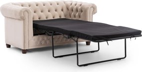 Divano beige allungabile con rivestimento in velluto 148 cm York Blik – Ropez