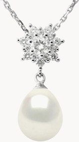 Collana in argento con perla e zirconia Aina