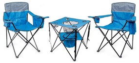 Tavolo da campeggio pieghevole + 2x sedia blu