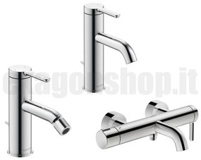 Duravit C.1 set Miscelatore Monocomando per Lavabo Bidet E Vasca Esterno 3pz Cromo