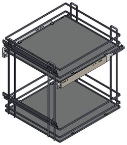 Cestello di stoccaggio dell'armadio estraibile da avvitare in acciaio grigio L 41.4 x H 46.6 x P 47.7 cm