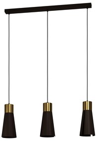 Lampadario A Sospensione Moderno Losalomas Acciaio Moka Ottone 3 Luci Gu10 4,5W