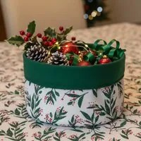 Cestino natalizio agrifoglio 20 cm