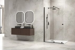 Kamalu - Parete doccia walk in scorrevole 150 cm finitura nera | KNM4000W-N