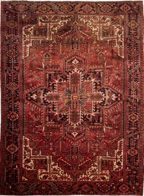 Heriz Tappeto persiano 350 x 260 Rosso (Iran) Annodato A Mano