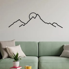 Decorazione da muro 100x29 cm montagne metallo