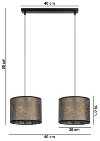 Lampadario su filo REZO 2xE27/60W/230V oro