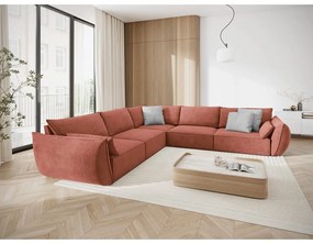 Divano angolare rosso (variabile) Vanda - Mazzini Sofas