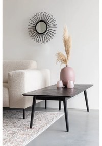 Tavolino da salotto nero con piano effetto rovere 60x120 cm Fabio – White Label