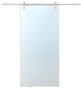 Porta scorrevole esterno muro H205 x L73 cm in Vetro temperato - CLEAVER