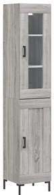 Credenza grigio sonoma 34,5x34x180 cm in legno multistrato