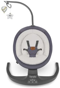 Lionelo - RALF Musical Baby Sdraietta con Melody, 4xAA, Grey Graphite + Remote Control