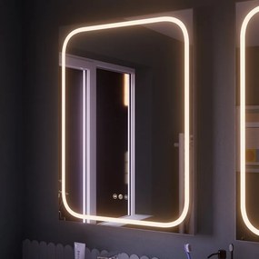 Specchio bagno con illuminazione led integrata rettangolare Remix SENSEA L 60 x H 80 x P 3 cm cromo