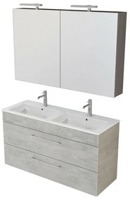 Mobile bagno sospeso 120 cm Smart grigio legno con specchio