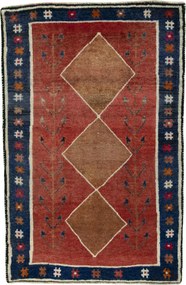 Gabbeh Tappeto 90 x 140 Rosso (Iran) Annodato A Mano