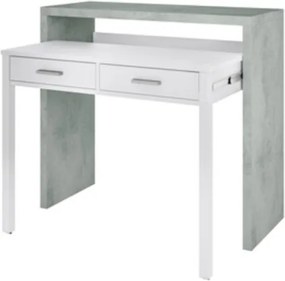 Scrivania Consolle Estraibile Salvaspazio 98x36x87 Cm Bianco Cemento