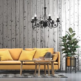 Lampadario a sospensione con catena DONATO 6xE14/40W/230V nero