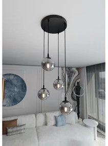Lampadario a sospensione con filo COSMO 4xE14/10W/230V diametro 40 cm nero/grigio