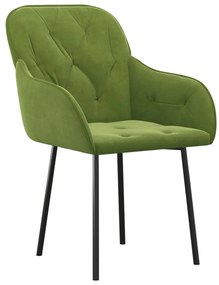 Sedie da pranzo 2 pz verde chiaro in velluto