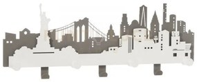 Appendiabiti in ferro da parete new york fango e bianco marmo