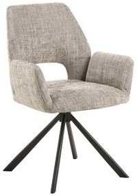 Sedia da pranzo grigio chiaro in imbottito con braccioli Graham – Actona