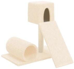 Albero per gatti con tiragraffi in sisal crema 59 cm