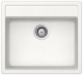 Lavello integrato 1 vasca DELINIA Onega quarzo L 51 x L 57 cm bianco