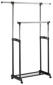 Appendino mobile in metallo 170x142 cm nero/cromo lucido