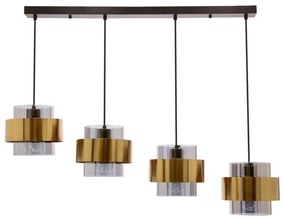 Lampadario a sospensione con filo SPIEGA 4xE27/60W/230V oro/nero