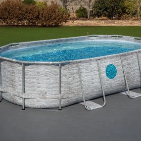 Piscina fuori terra tubolare BESTWAY Swimvista grigio L int 4.27 x 2.5 m