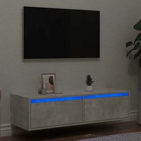 Mobile Porta Tv Con Luci Led Grigio Cemento 100x35,5x25 Cm /