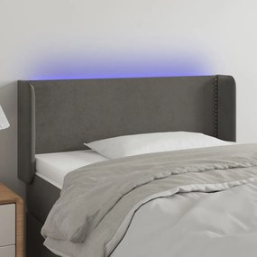 Testiera A Led Grigio Scuro 93x16x78/88 Cm İn Velluto /