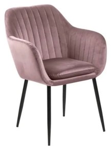Sedia da pranzo rosa in imbottito Emilia – Actona