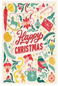 Asciugamano in cotone Happy Christmas, 46 x 71 cm Merry Christmass - eleanor stuart