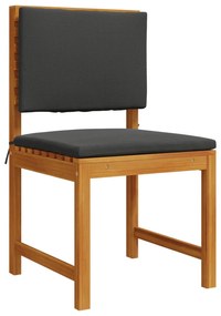Set da giardino  in 4 pezzi con cuscini in legno massello di acacia