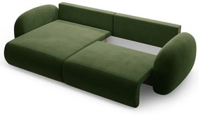 Divano angolare verde allungabile/con contenitore con rivestimento in velluto Tonale – Cosmopolitan Design