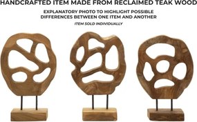 Scultura Lubang In Teak Riciclato Cm 25X10X38 (Pezzi Unici - Non Rip. In Serie)
