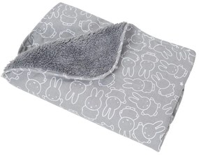 Coperta per bambini grigia in micropile 80x80 cm Miffy – Roba
