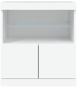 Credenza con Luci LED Bianca 60x37x67 cm