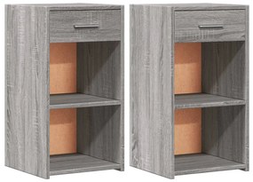 Comodini 2 pz grigio sonoma 35x34x65 cm in legno multistrato