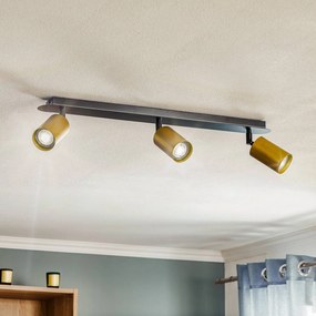 EMIBIG LIGHTING Faretto da soffitto Zen 3 con 3 faretti, nero-oro