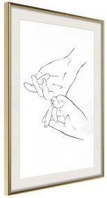 Poster  Joined Hands (White)  Cornice Quadri Cornice d'oro con passe-partout, Larghezza x Altezza Home decor 40x60