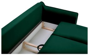 Divano letto in velluto verde Basso - Kooko Home