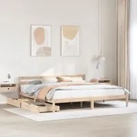 Letto senza Materasso 200x200 cm in Legno Massello di Pino 3301548