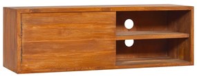 Mobile Tv A Parete 90x30x30 Cm İn Legno Massello Di Teak /