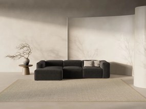 Divano angolare modulare Bergamo 3 posti in tessuto strutturato – L304x152 cm