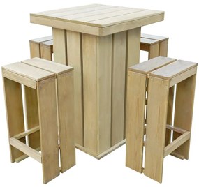 Set da Pranzo da Giardino 5 pz in Legno di Pino Impregnato